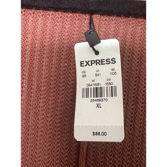 Express Cardigan Womens XL  Crochet Sleeve Duster Sweater Brown Boho Bohemian - Picture 5 of 7